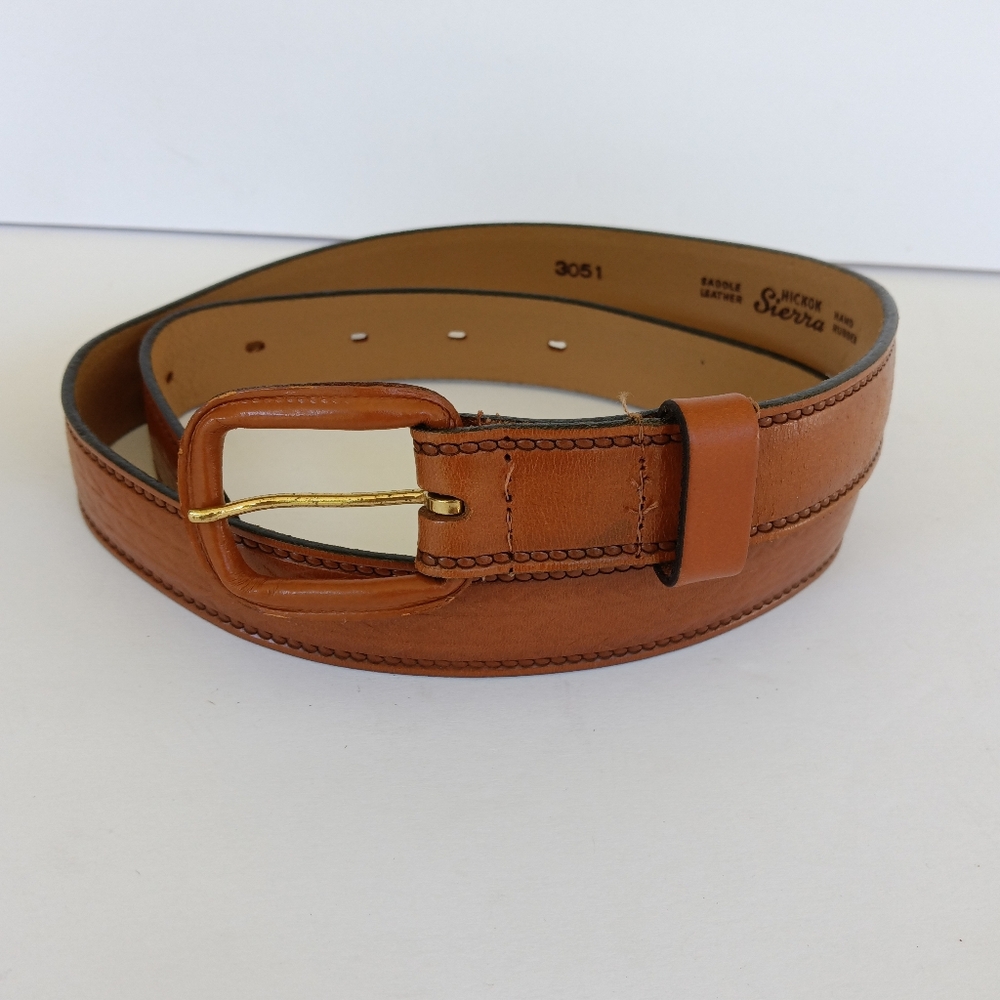 Hickok Sierra Vintage 1-inch Tan Textured Leather Belt Size 30